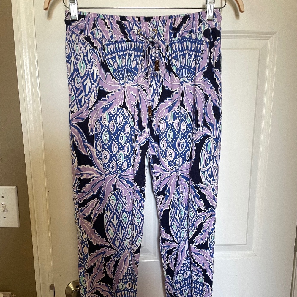 Lilly Pulitzer Lola Pants in Lilac Coco Safari Size S